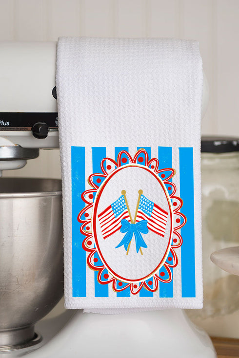 Freedom Flags Forever Waffle Kitchen Towel