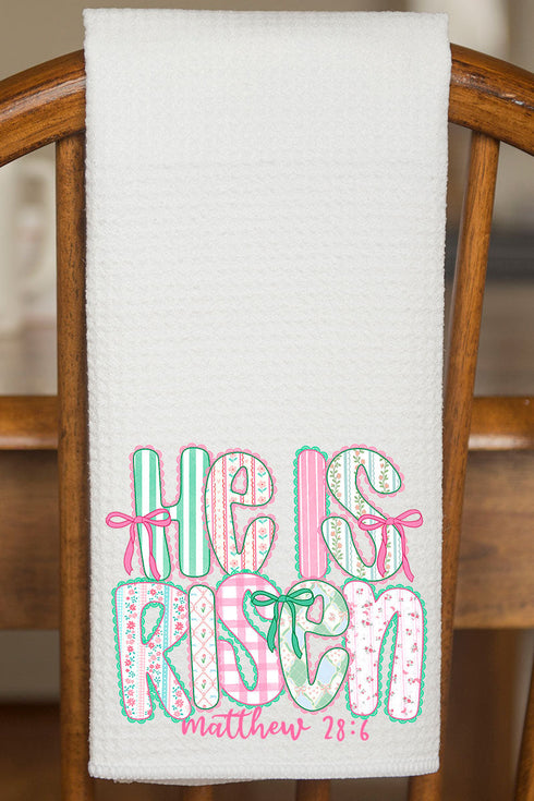 Lace & Bloom He Is Risen Waffle Kitchen Towel