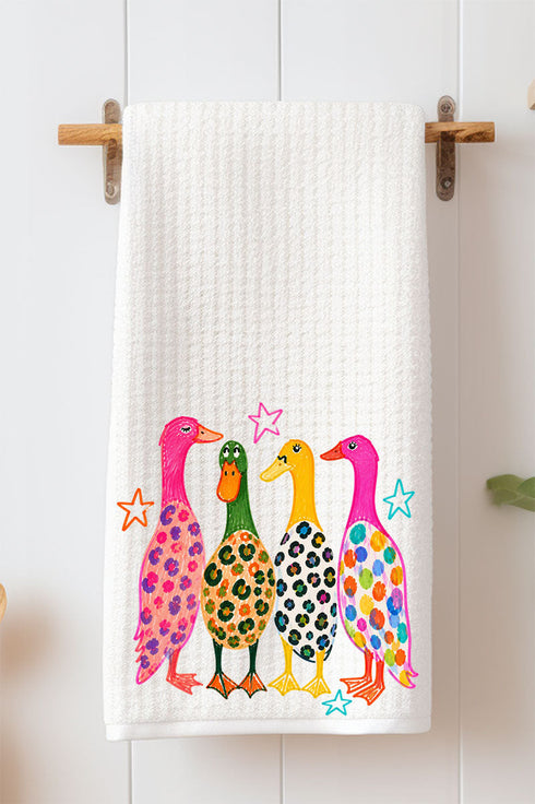 Neon Quack Pack Waffle Kitchen Towel