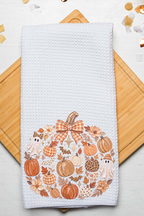 Pumpkin Patch Palette Waffle Kitchen Towel