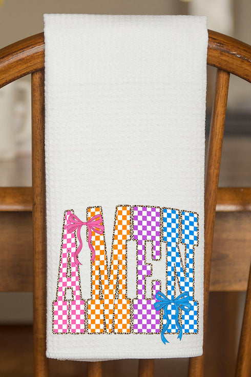 Color Check Amen Waffle Kitchen Towel