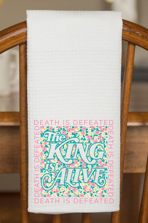 The King Is Alive Waffle Kitchen Towel
