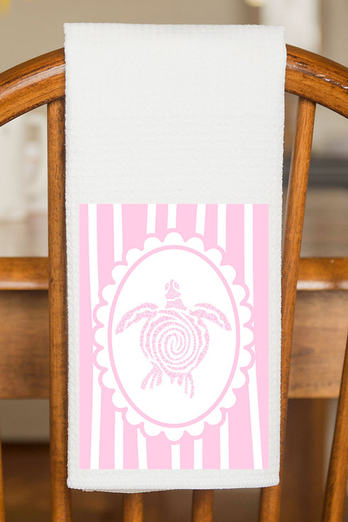 Scalloped Sea Turtle Waffle Kitchen Towel