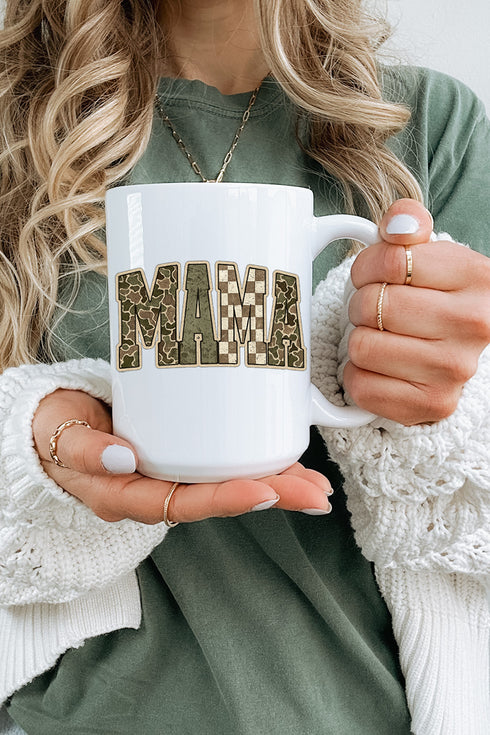 Camo Checkered Mama Ceramic Mug