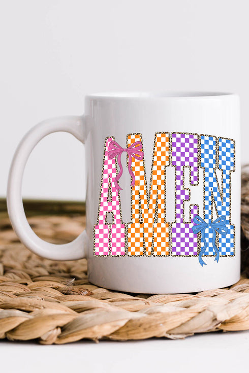 Color Check Amen Ceramic Mug