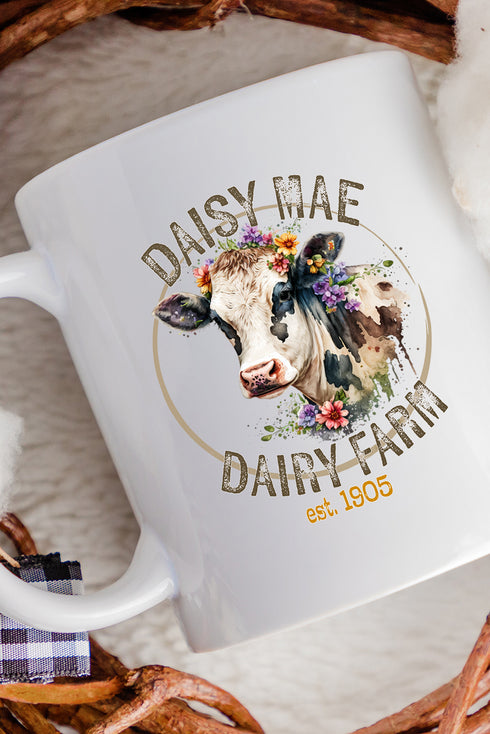 Daisy Mae Dairy Farm White Mug