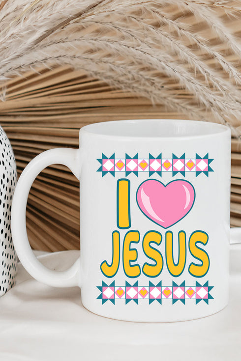 Folk Faith: I Love Jesus Ceramic Mug