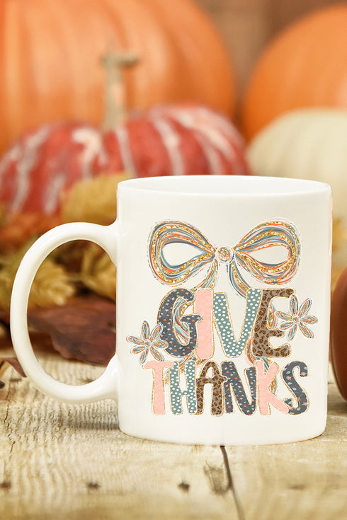 Give Thanks Coquette Ceramic Mug