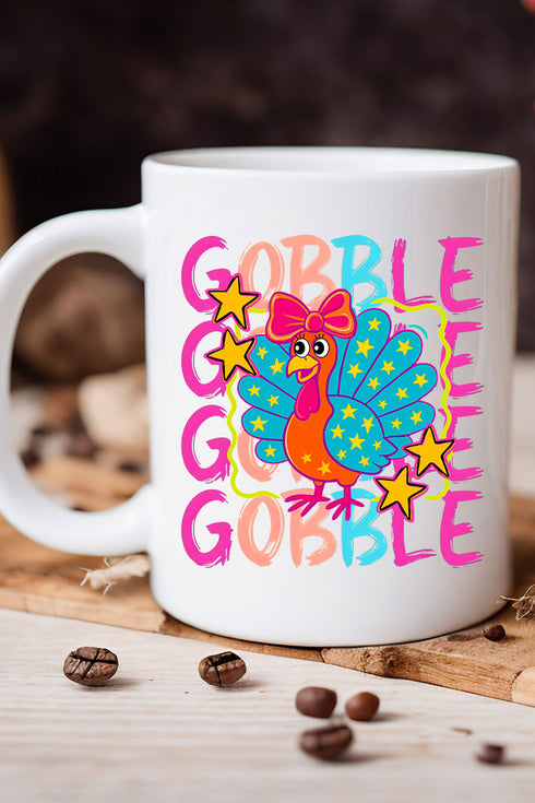Gobble Doodle Turkey Ceramic Mug