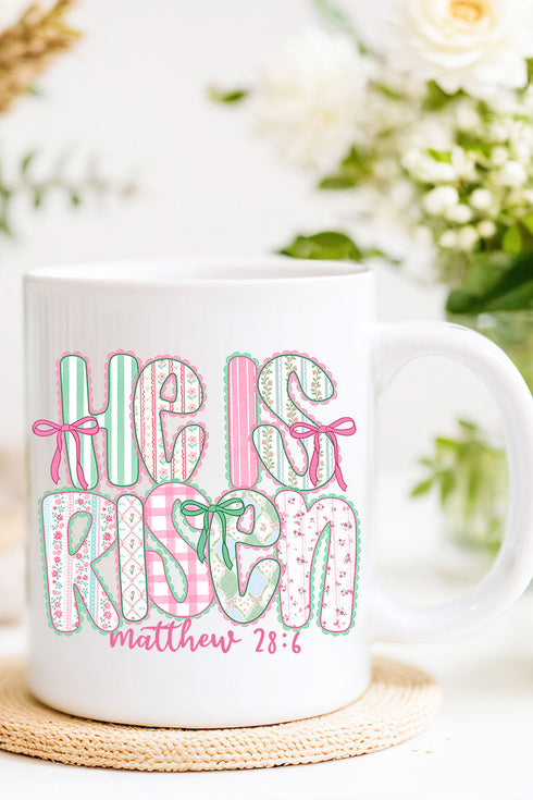 Lace & Bloom He Is Risen Ceramic Mug