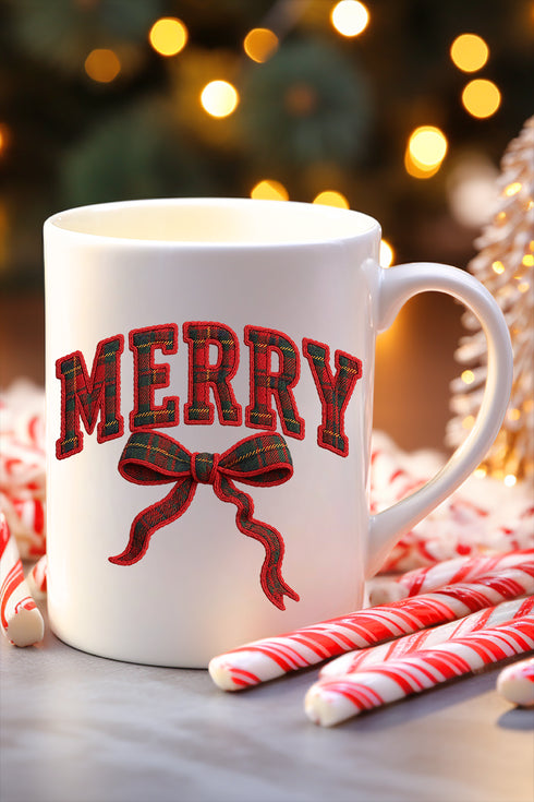 Merry In Plaid Ceramic Mug