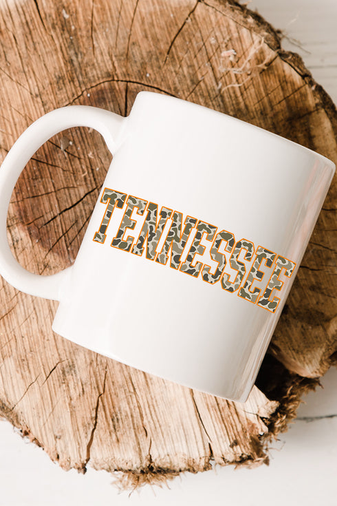 Orange Tennessee Camo Ceramic Mug