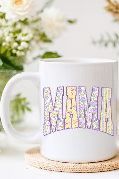 Purple Scalloped Mama Ceramic Mug