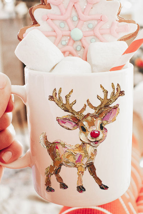 The Painted Red Nose Reindeer Ceramic Mug