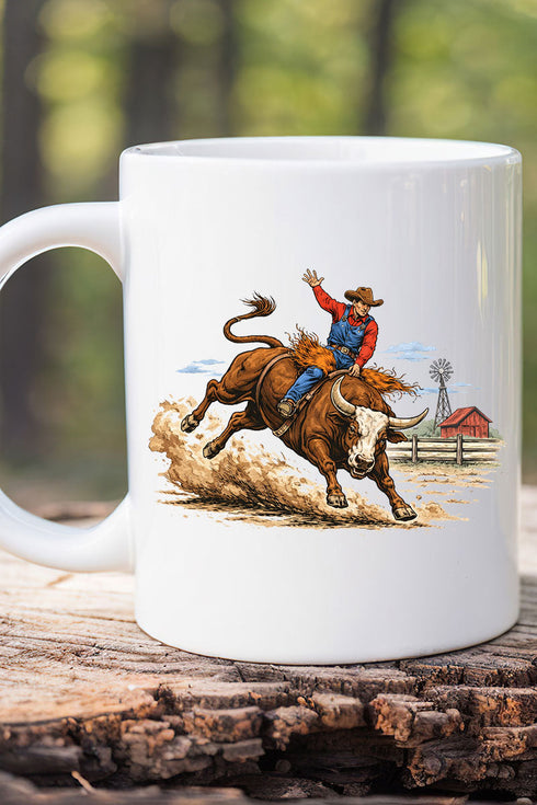 Vintage Rodeo Cowboy Ceramic Mug