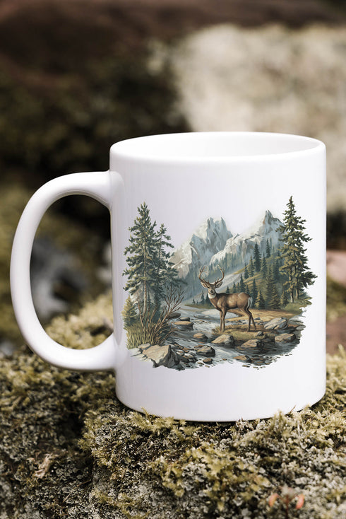 Alpine Deer Ceramic Mug
