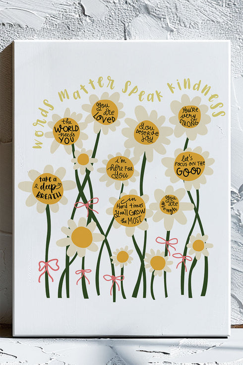 Words Matter Stretched Canvas Print