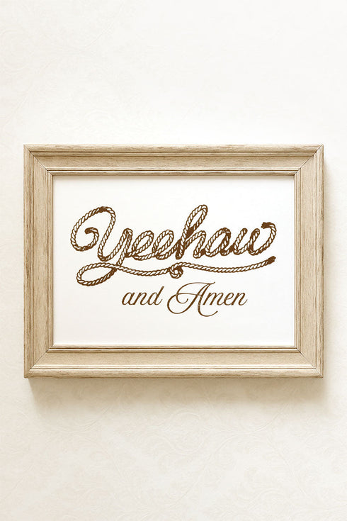 Yeehaw & Amen Ready To Frame Canvas Print