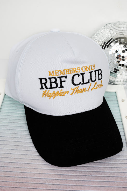 RBF Club Embroidered White & Black Cap