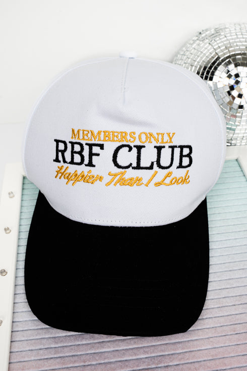 RBF Club Embroidered White & Black Cap