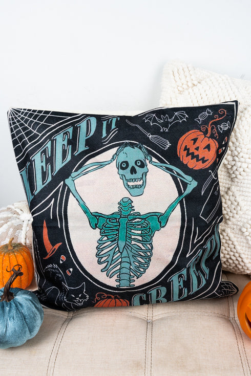 Keep It Creepy Skeleton Decorative Pillow Cover