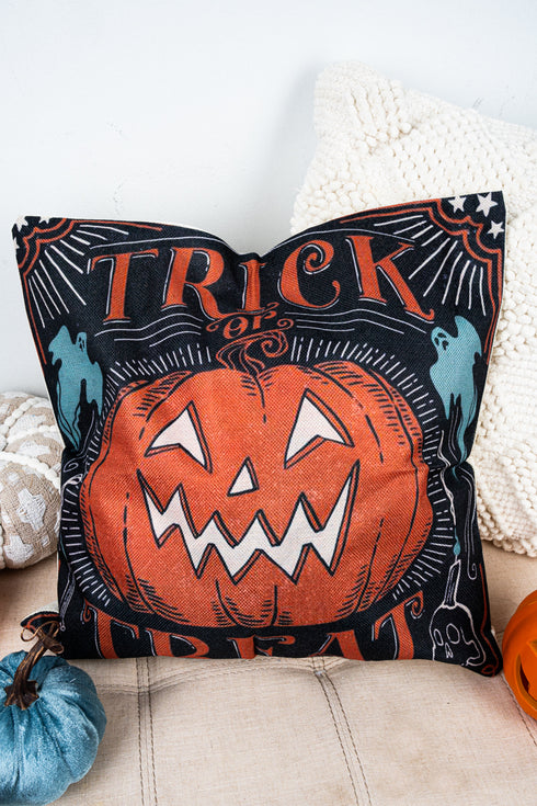 Trick Or Treat Pumpkin Decorative Pillow Cover