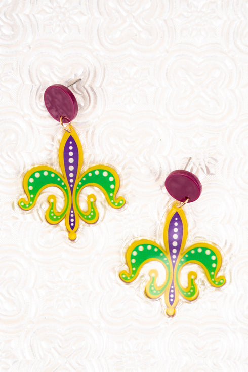 Mardi Gras Memories Goldtone Earrings