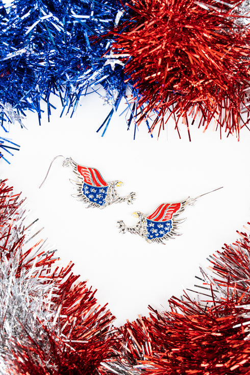 American Flag Eagle Earrings