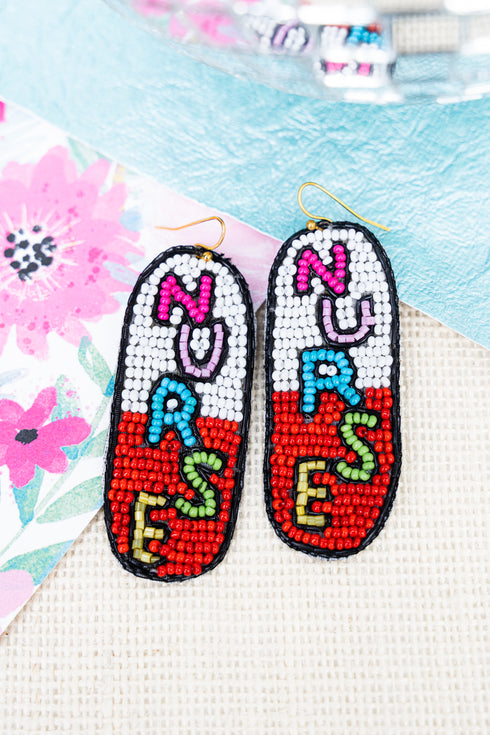 Daily Dose Nurse Seed Bead Earrings