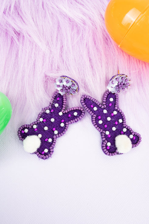 Hoppy-Go-Lucky Purple Earrings