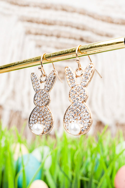 Bunny Bling Goldtone Earrings