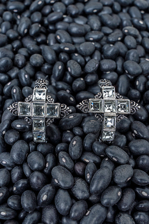 Everlasting Glow Crystal Silvertone Hoop Earrings