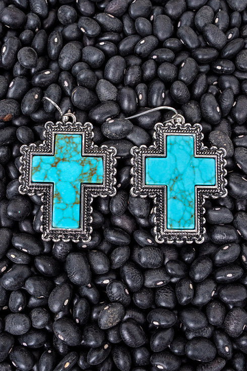 Turquoise Havenrock Cross Earrings