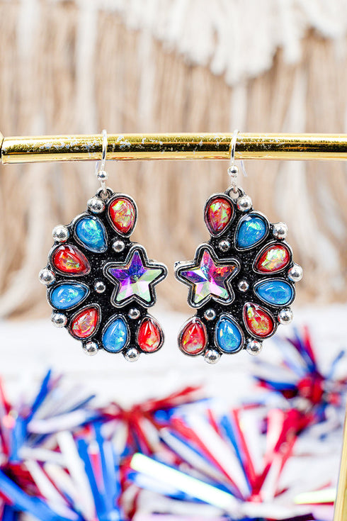 Stars & Spurs Silvertone Earrings