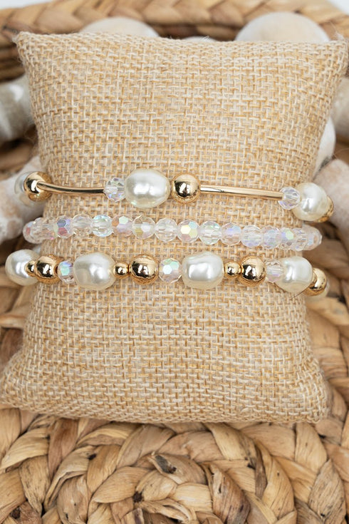 Urban Elegance Goldtone Beaded Bracelet Set