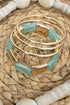 Light Blue and Goldtone SoHo Stack Bracelet Set