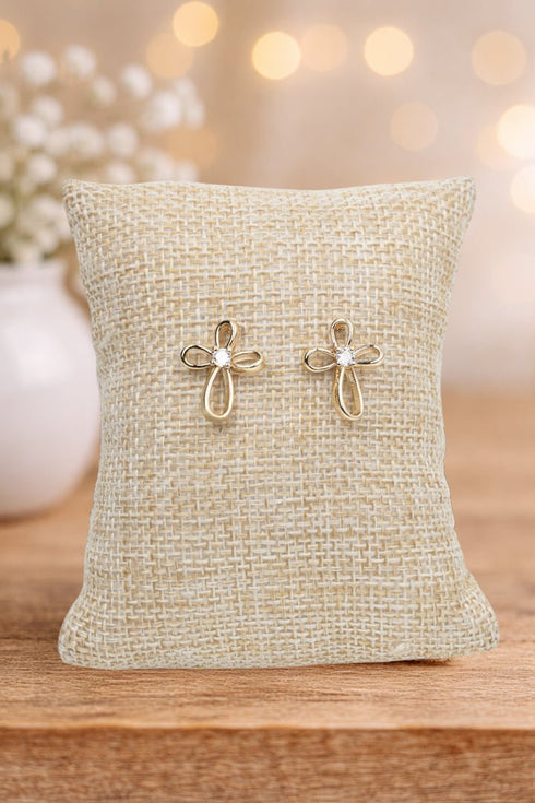 Centered in Faith Goldtone Earrings