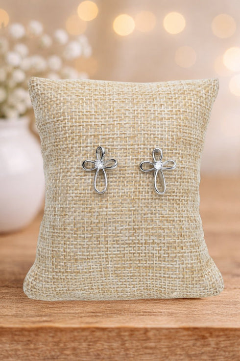 Centered in Faith Silvertone Earrings