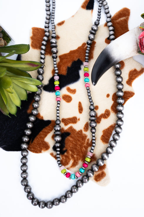 Silver Bluff Multi-Color Beaded Layered Necklace