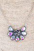 Iridescent Rosecrest Silvertone Necklace