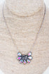 Iridescent Rosecrest Silvertone Necklace