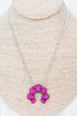 Hot Pink Ashford Arch Silvertone Necklace