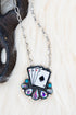 High Stakes Sparkle Iridescent & Silvertone Necklace