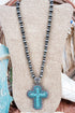 Turquoise Frontier Faith Silver Pearl Necklace