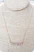 Iridescent Mama Script Goldtone Necklace