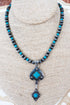 Turquoise Wild Gambit Silver Pearl Necklace