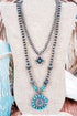 Turquoise Bloomfire Mesa Layered Silver Pearl Necklace