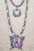 Pink Frontier Flutter Silver Pearl Layered Necklace