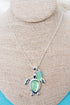 Sunlit Seas Mint Turtle Silvertone Necklace