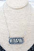 Black Striped Canyon Crush Silvertone Necklace
